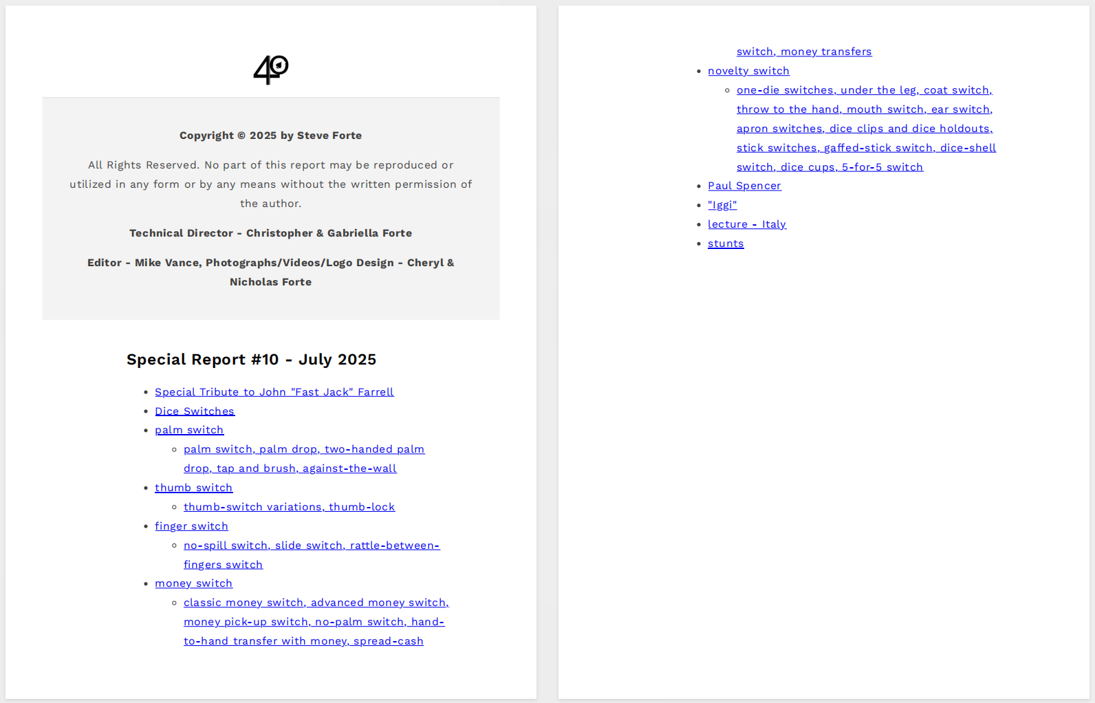 Special Report #10 July 2025 by Steve Forte (PDF + Mp4 Videos Full Download)