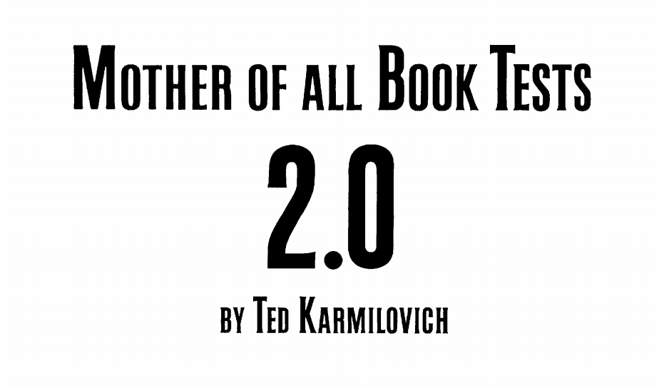Mother of All Book Tests 2.0 by Ted Karmilovich (PDF eBook Download)